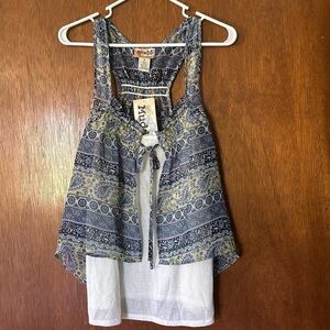 NWT Vintage Y2K paisley Mudd cami top/ babydoll two piece set size M